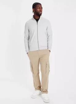 Pale Grey Funnel Neck Zip-Through XXL 8 Pale Grey Funnel Neck Zip-Through XXL -UMBO Clothing Shop tuc143617171 Grey R Z002A
