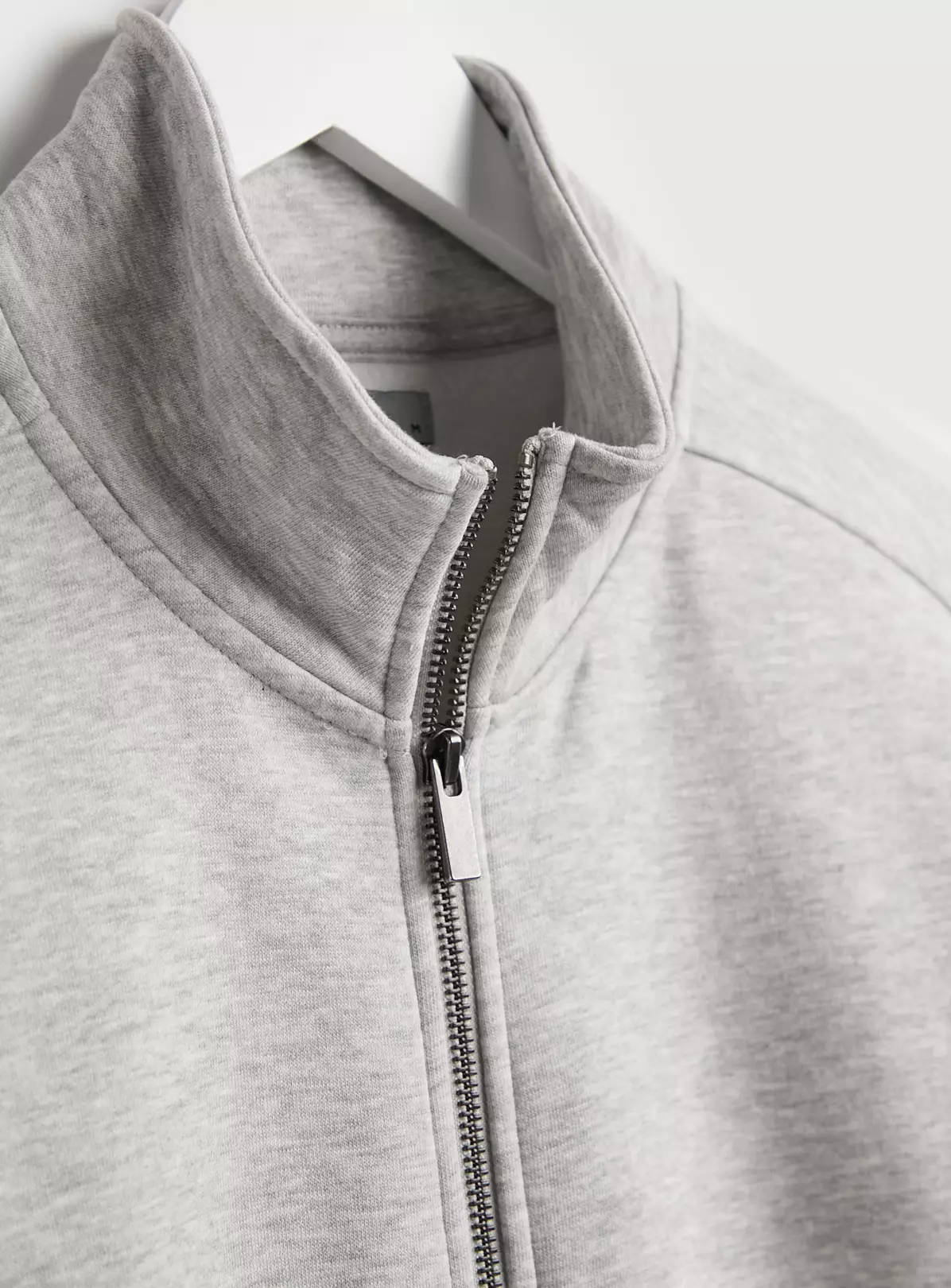 Pale Grey Funnel Neck Zip-Through XXL 3 Pale Grey Funnel Neck Zip-Through XXL - Image 3
