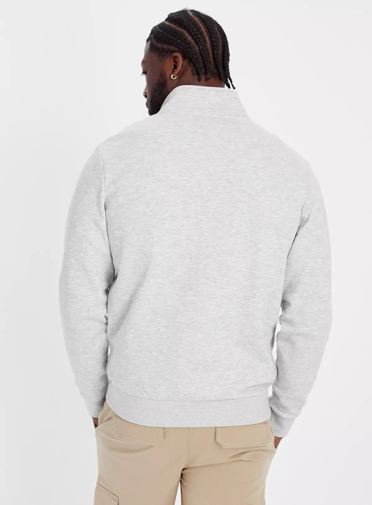 Pale Grey Funnel Neck Zip-Through XXL 5 Pale Grey Funnel Neck Zip-Through XXL - Image 5