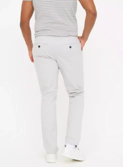 Grey Pleat Front Straight Leg Chino Trousers42R -UMBO Clothing Shop tuc143625999 Grey R Z005A