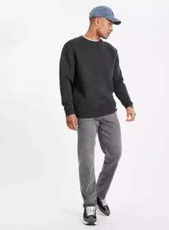 Navy Quilted Crew Neck Sweatshirt XL