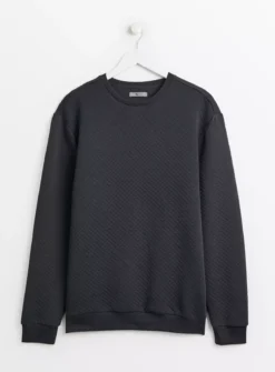 Navy Quilted Crew Neck Sweatshirt XL -UMBO Clothing Shop tuc143646765 Navy R Z003A