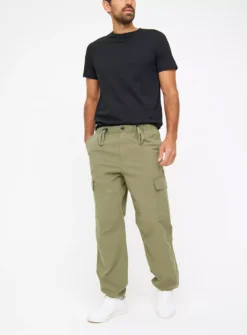 Khaki Loose Fit Cargo Trousers44R -UMBO Clothing Shop tuc143648015 Khaki R Z001A