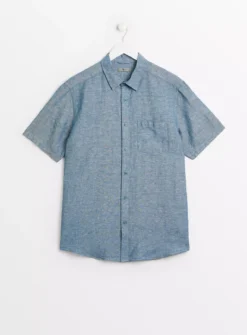 UMBO Clothing Shop 17 Teal Linen-Rich Shirt S