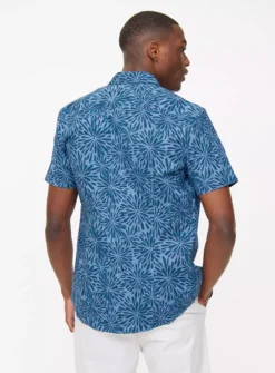 Blue Floral Printed Shirt XL