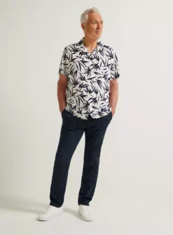 UNION WORKS White Leaf Print Short Sleeve Shirt XXXXL -UMBO Clothing Shop tuc143686100 White R Z002A
