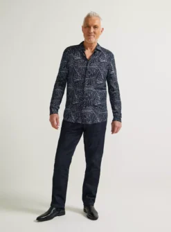 UNION WORKS Black Palm Leaf Print ShirtXL -UMBO Clothing Shop tuc143689183 Black R Z002A