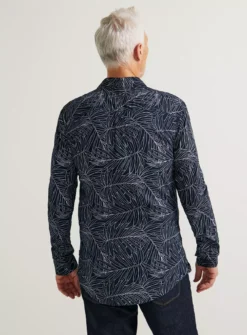 UNION WORKS Black Palm Leaf Print ShirtXL -UMBO Clothing Shop tuc143689183 Black R Z004A
