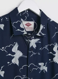 UNION WORKS Navy Bird Printed ShirtXXL -UMBO Clothing Shop tuc143689466 Navy R Z006A