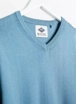UNION WORKS Light Blue V Neck JumperXXL 7 UNION WORKS Light Blue V Neck JumperXXL -UMBO Clothing Shop tuc143689984 Light20Blue R Z006A