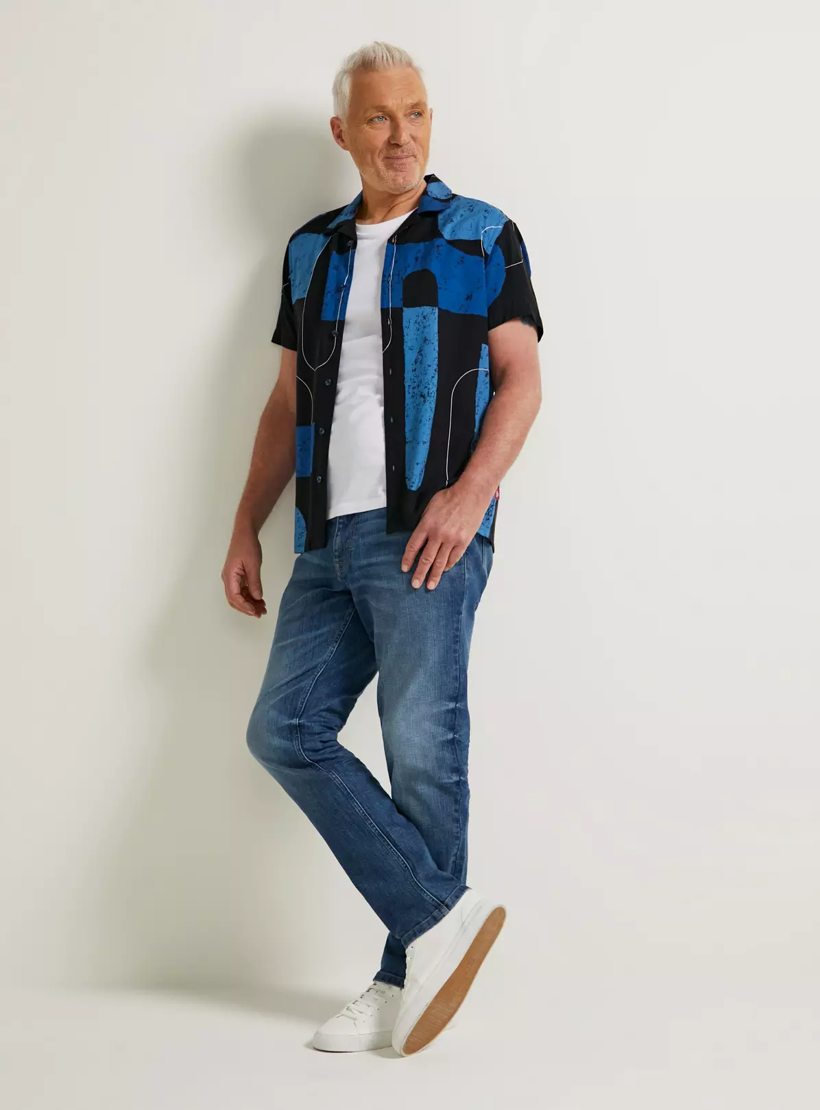 UNION WORKS Navy Abstract Printed Short Sleeve ShirtXXXL 1 UNION WORKS Navy Abstract Printed Short Sleeve ShirtXXXL