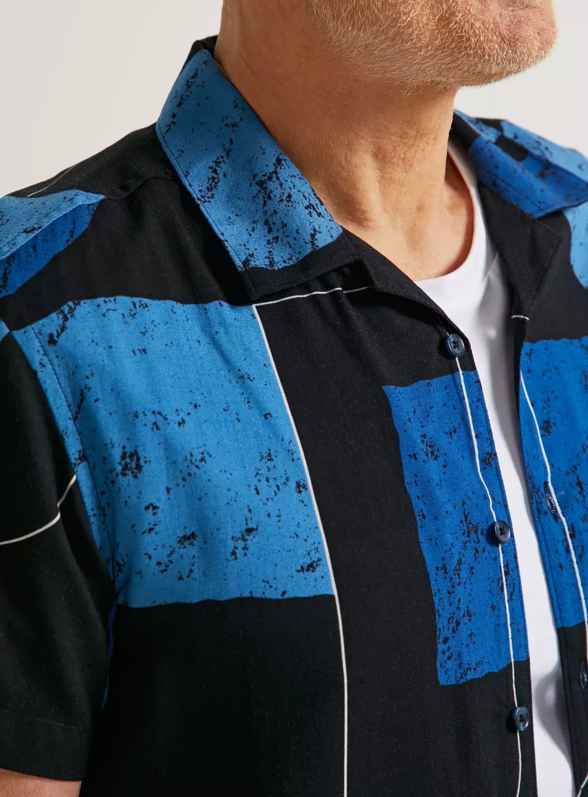 UNION WORKS Navy Abstract Printed Short Sleeve ShirtXXXL 2 UNION WORKS Navy Abstract Printed Short Sleeve ShirtXXXL - Image 2