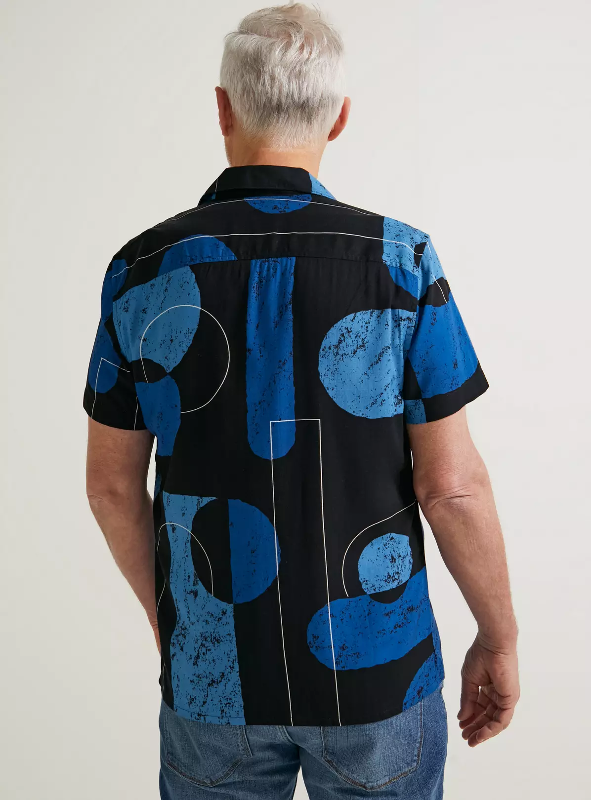 UNION WORKS Navy Abstract Printed Short Sleeve ShirtXXXL 6 UNION WORKS Navy Abstract Printed Short Sleeve ShirtXXXL - Image 6