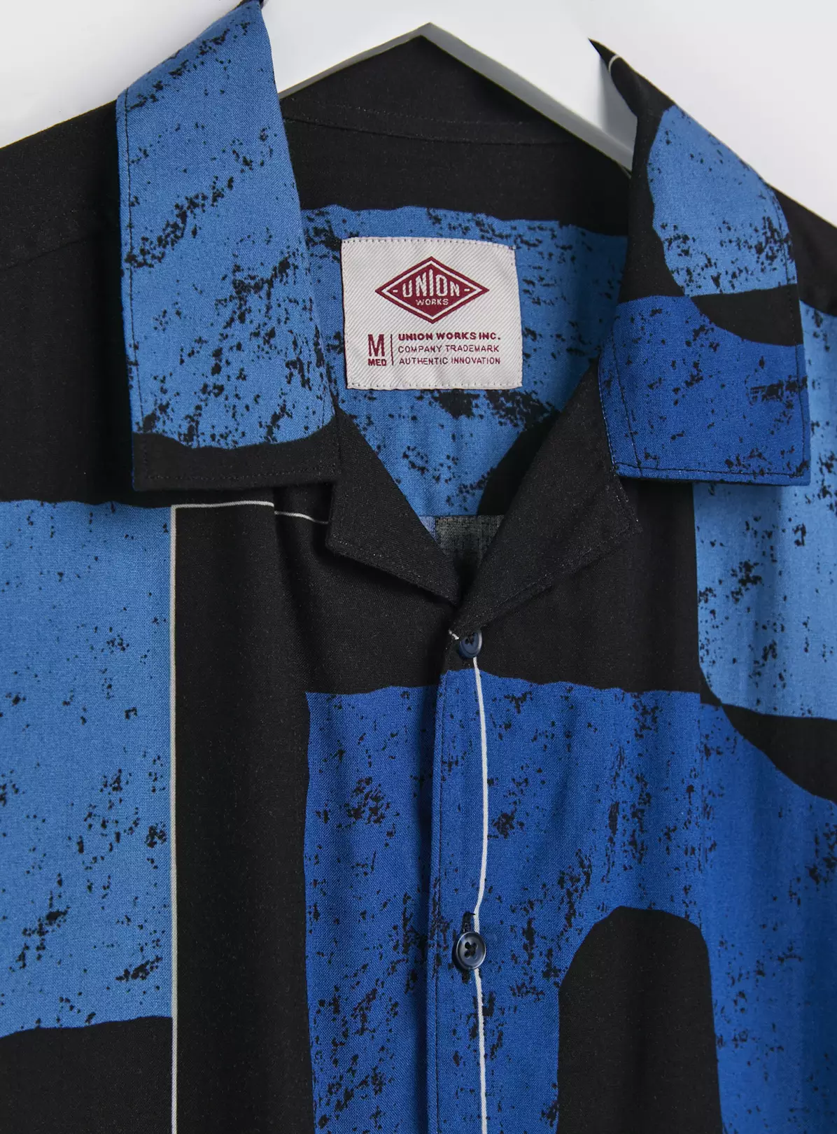 UNION WORKS Navy Abstract Printed Short Sleeve ShirtXXXL 5 UNION WORKS Navy Abstract Printed Short Sleeve ShirtXXXL - Image 5