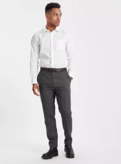 Navy Straight Leg Trousers With Belt 38R -UMBO Clothing Shop tuc143745667 Navy R Z002A 1