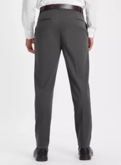 Navy Straight Leg Trousers With Belt 42R