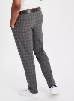 Grey Straight Leg Trousers With Belt 40S -UMBO Clothing Shop tuc143746432 Grey R Z005A