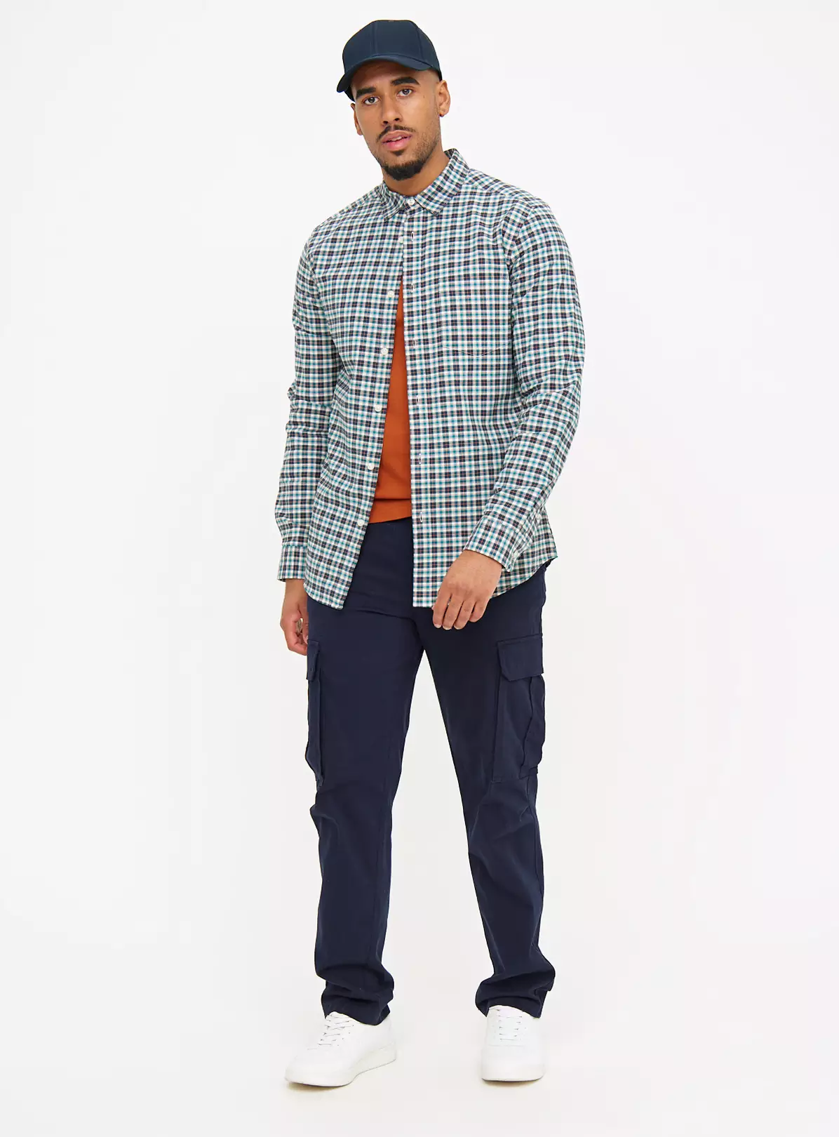 Teal Micro Check Slim Fit Oxford Shirt L 1 Teal Micro Check Slim Fit Oxford Shirt L