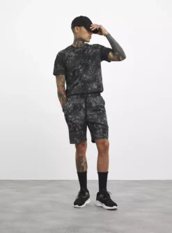 JACAMO Black Active Print Training Short 46/48 -UMBO Clothing Shop tuc143784025 Black R Z001A