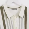 White Vertical Stripe Knitted Polo Shirt M