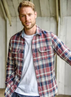 BURGS Grove Check Overshirt XL 11 BURGS Grove Check Overshirt XL -UMBO Clothing Shop tuc143810764 Orange R Z006A