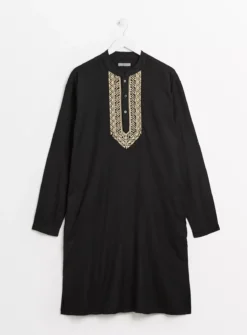 Black Embroidered Linen Blend Kurta XL -UMBO Clothing Shop tuc143836964 Black R Z003A 1