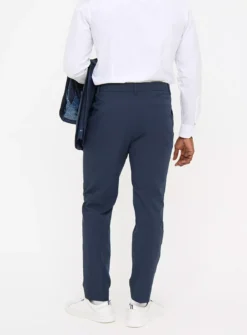 Navy Seersucker Regular Fit Trousers40R -UMBO Clothing Shop tuc143966689 Navy R Z005A