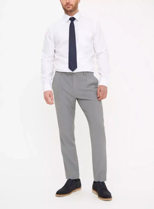 Grey Textured Regular Fit Trousers 42R 8 Grey Textured Regular Fit Trousers 42R -UMBO Clothing Shop tuc143968449 Grey R Z001A