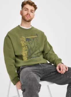 Khaki Japanese Graphic Sweatshirt XXL -UMBO Clothing Shop tuc143995666 Grey R Z002A