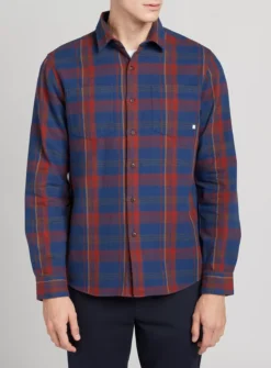 FARAH Baird Check Long Sleeve Shirt L -UMBO Clothing Shop tuc144012764 Blue R Z003A