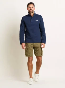 BRAKEBURN Navy Quarter Zip Sweat XL