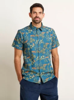 BRAKEBURN Botanical Tiger Shirt XXL 8 BRAKEBURN Botanical Tiger Shirt XXL -UMBO Clothing Shop tuc144100182 Blue R Z001A