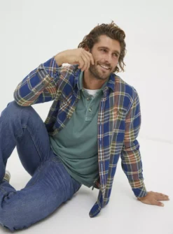 FATFACE Waddon Indigo Check Shirt XXXXL -UMBO Clothing Shop tuc144133857 Navy R Z004A