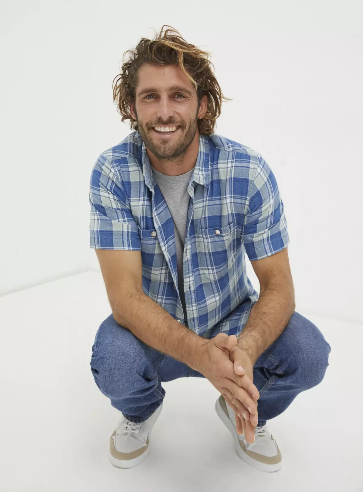 FATFACE Bodmin Indigo Check Shirt S 3 FATFACE Bodmin Indigo Check Shirt S - Image 3